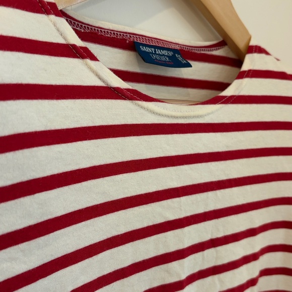 W’s size S Saint James Classic Red and White Striped Long Sleeve Top - Picture 7 of 7